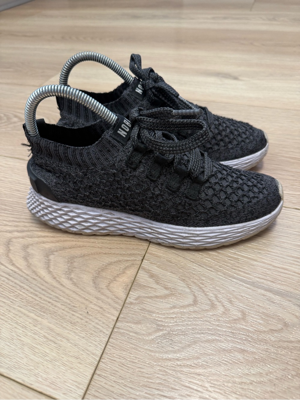 Nobull Project Knit Runner Diamond Mesh Running Gray Black Shoes Women's 6